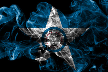 Houston city smoke flag, Texas State, United States Of Americaの写真素材