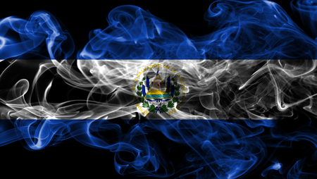 El Salvador smoke flagの写真素材