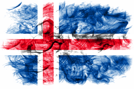 Iceland  smoke flagの写真素材