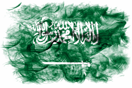 Saudi Arabia smoke flagの写真素材