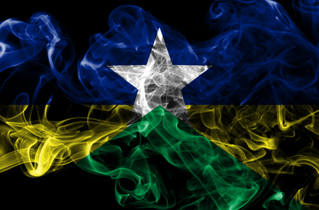 Rondonia smoke flag, state in Brazilの写真素材