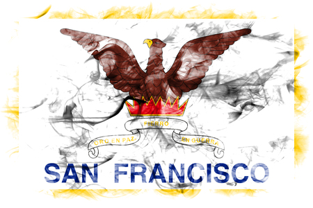 San Francisco city smoke flag, California State, United States Of Americaの写真素材