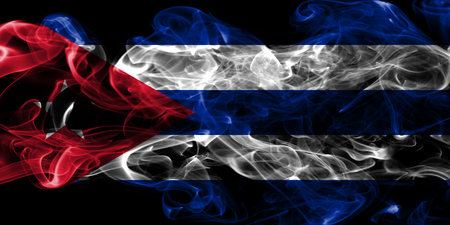 Cuba smoke flagの写真素材
