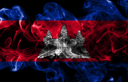 Cambodia smoke flagの写真素材
