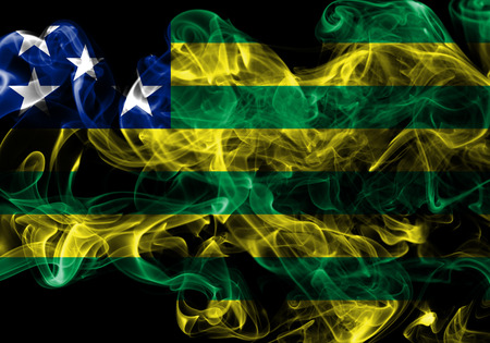 Goias smoke flag, state of Brazilの写真素材