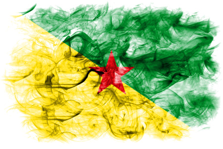 French Guiana smoke flag, France dependent territory flagの写真素材