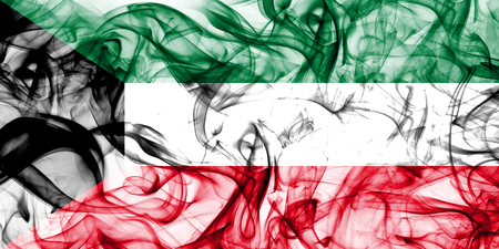 Kuwait smoke flagの写真素材