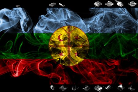 Mapuche smoke flag, Chile and Argentina dependent territory flagの写真素材