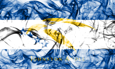 Johnston Atoll  smoke flag, United States dependent territory flagの写真素材