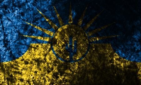 Mesa city smoke flag, Arizona State, United States Of Americaの写真素材