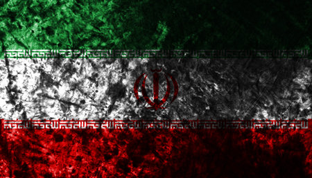 Iran smoke flagの写真素材