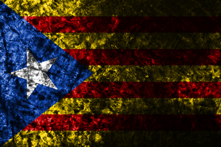 Catalonia smoke flag, dependent territory flagの写真素材