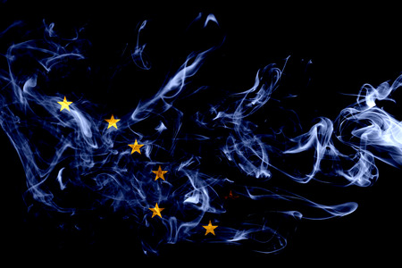 Alaska state smoke flag, United States Of Americaの写真素材