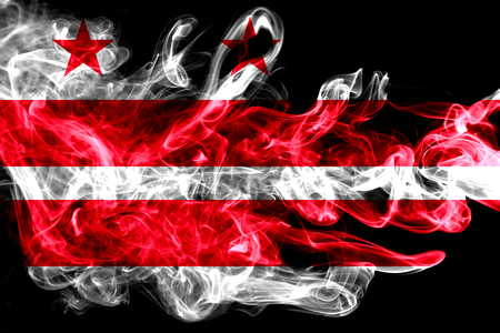 District of Columbia city smoke flag, Washington, Maryland and Virginia State, United States Of Americaの写真素材