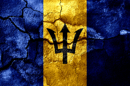 Barbados rusted texture flag, rusty backgroundの写真素材
