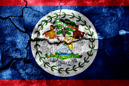 Belize rusted texture flag, rusty backgroundの写真素材