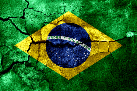 Brazil rusted texture flag, rusty backgroundの写真素材