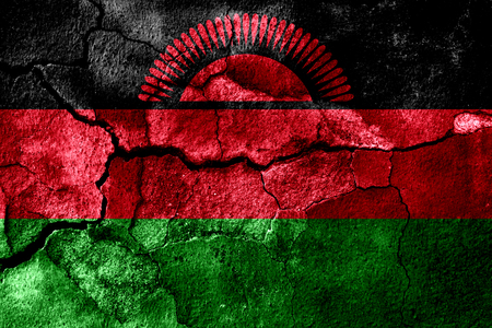 Malawi rusted texture flag, rusty backgroundの写真素材