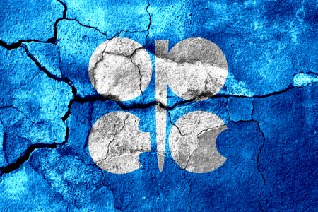 OPEC rusted texture flag, rusty backgroundのeditorial素材