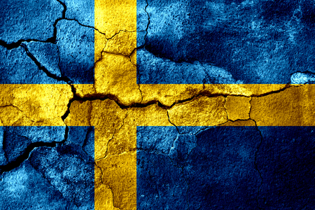 Sweden rusted texture flag, rusty backgroundの写真素材