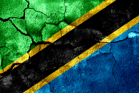 Tanzania rusted texture flag, rusty backgroundの写真素材