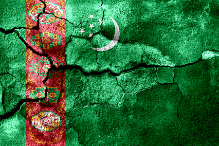 Turkmenistan rusted texture flag, rusty backgroundの写真素材