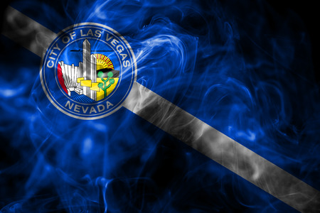 Las Vegas city smoke flag, Nevada State, United States Of Americaの写真素材
