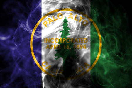 Palo Alto city smoke flag, California State, United States Of Americaの写真素材
