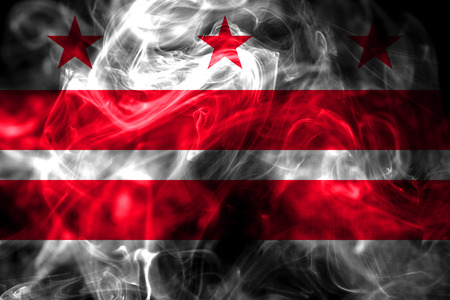 District of Columbia city smoke flag, Washington, Maryland and Virginia State, United States Of Americaの写真素材