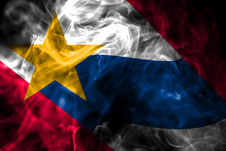 Lafayette city smoke flag, Indiana State, United States Of Americaの写真素材