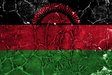 Old Malawi grunge background flagの写真素材