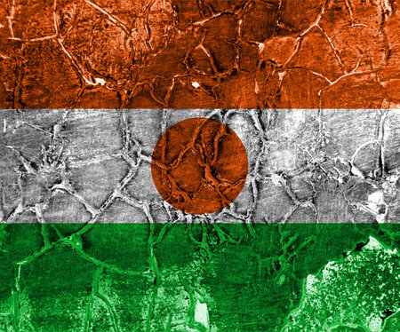 Old Niger grunge background flagの写真素材