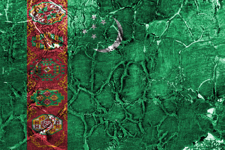 Old Turkmenistan grunge background flagの写真素材