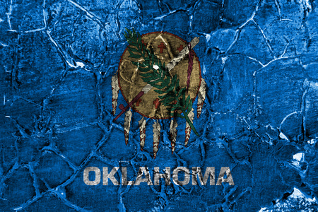 Oklahoma state grunge flag, United States of Americaの写真素材
