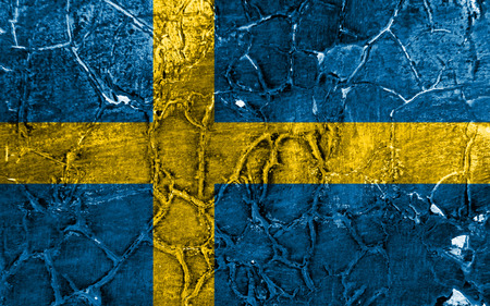 Old Sweden grunge background flagの写真素材