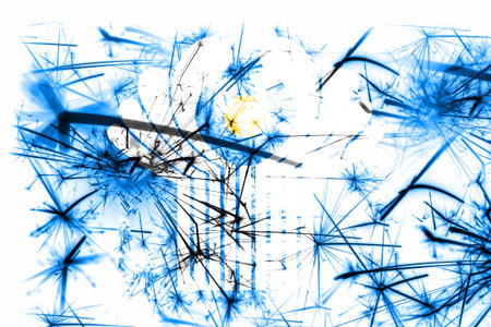 Commonwealth fireworks sparkling flag. New Year 2019 and Christmas party conceptのeditorial素材