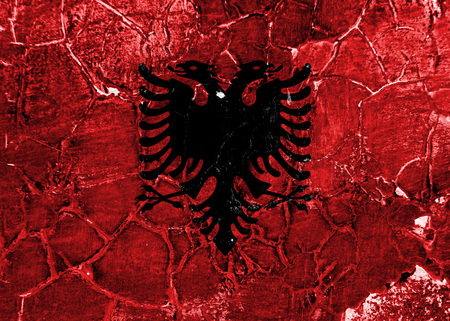 Old Albania grunge background flagの写真素材
