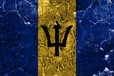 Old Barbados grunge background flagの写真素材