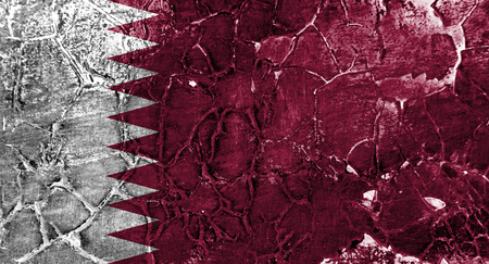 Old Qatar grunge background flagの写真素材