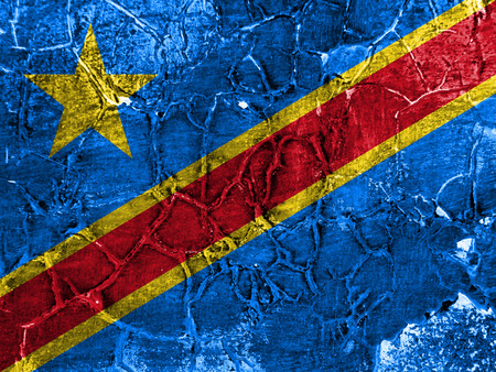 Old Democratic Republic of the Congo grunge background flagの写真素材