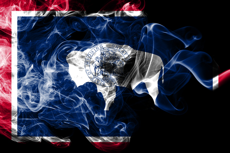 Wyoming state smoke flag, United States Of Americaの写真素材
