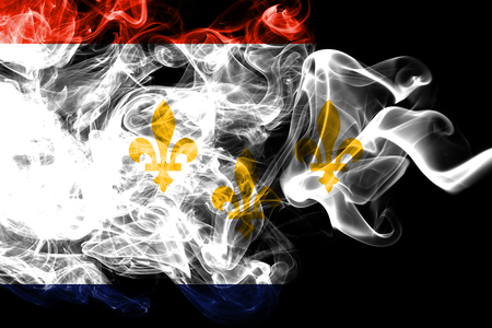 New Orleans city smoke flag, Louisiana State, United States Of Americaの写真素材