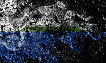 United States - Navassa Island smoky mystical flag on the old dirty wall backgroundの写真素材