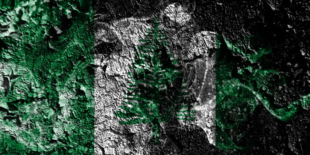 Australia - Norfolk Island - Australia smoky mystical flag on the old dirty wall backgroundの写真素材