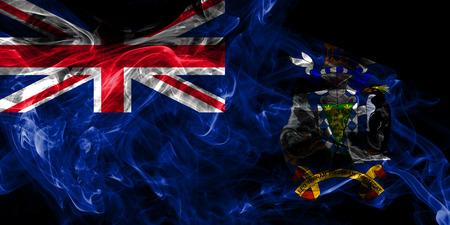South Georgia and the South Sandwich Islands smoke flag, British Overseas Territories, Britain dependent territory flagの写真素材