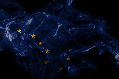 Alaska state smoke flag, United States Of Americaの写真素材