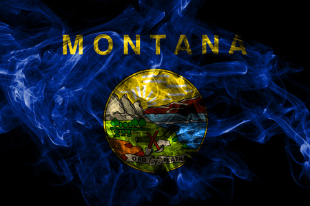 Montana state smoke flag, United States Of Americaの写真素材