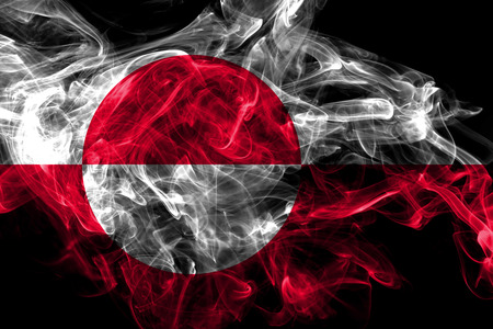 Greenland smoke flag, Denmark dependent territory flagの写真素材