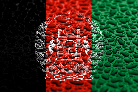 National flag of Afghanistan made of water drops. Background forecast concept.の写真素材