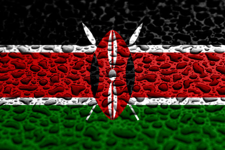 National flag of Kenya made of water drops. Background forecast concept.の写真素材